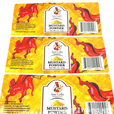 Streepjescode de Glanzende Voedsel Etiketten van Matt Laminated Self Adhesive Sticker van Verpakkingsetiketten