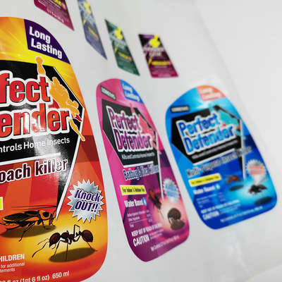 Glanzende Chemische Productenetiketten CMYK Waterdicht Matte Lamination Sticker