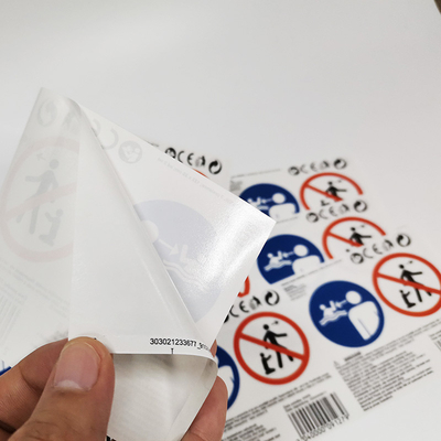 Glanzend van de Stickerspvc CMYK van het Waarschuwingsetiket Zelfklevend Waterdicht het Document Vinyl