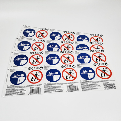 Glanzend van de Stickerspvc CMYK van het Waarschuwingsetiket Zelfklevend Waterdicht het Document Vinyl