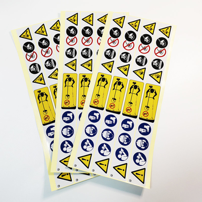 Glanzend van de Stickerspvc CMYK van het Waarschuwingsetiket Zelfklevend Waterdicht het Document Vinyl