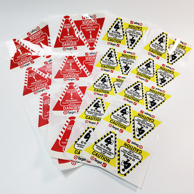 Glanzend van de Stickerspvc CMYK van het Waarschuwingsetiket Zelfklevend Waterdicht het Document Vinyl