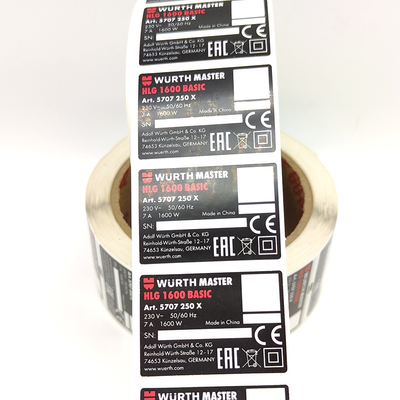 Van PMS Glanzend TPU Industrieel Vinyl de Stickerdocument van het Zelfklevende Etiketstickers