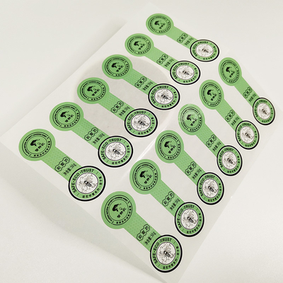 Groene van de de Zelfklevende Etikettenmatrijs van het Lollyvoedsel de Besnoeiingsstickers voor het Verzegelen van Dozen Pantone PMS