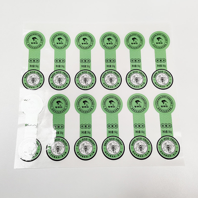 Groene van de de Zelfklevende Etikettenmatrijs van het Lollyvoedsel de Besnoeiingsstickers voor het Verzegelen van Dozen Pantone PMS