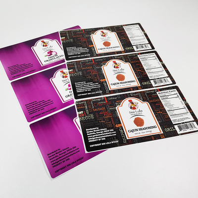 Het Voedselpakket van CMYK Digitale Etikettering BOPP Gepersonaliseerde Zelfklevende Etiketten