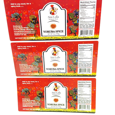 Streepjescode de Glanzende Voedsel Etiketten van Matt Laminated Self Adhesive Sticker van Verpakkingsetiketten