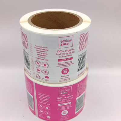 Het glanzende Gelamineerde Waterdichte Kosmetische Witte Etiket van de Etikettencmyk Make-up
