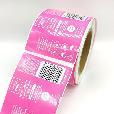Het glanzende Gelamineerde Waterdichte Kosmetische Witte Etiket van de Etikettencmyk Make-up