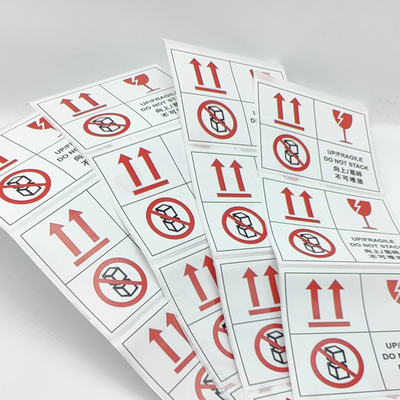 De permanente Stickers van het Waarschuwingsetiket maken 60 X 50mm waterdicht Breekbare Verpakkende Etiketten